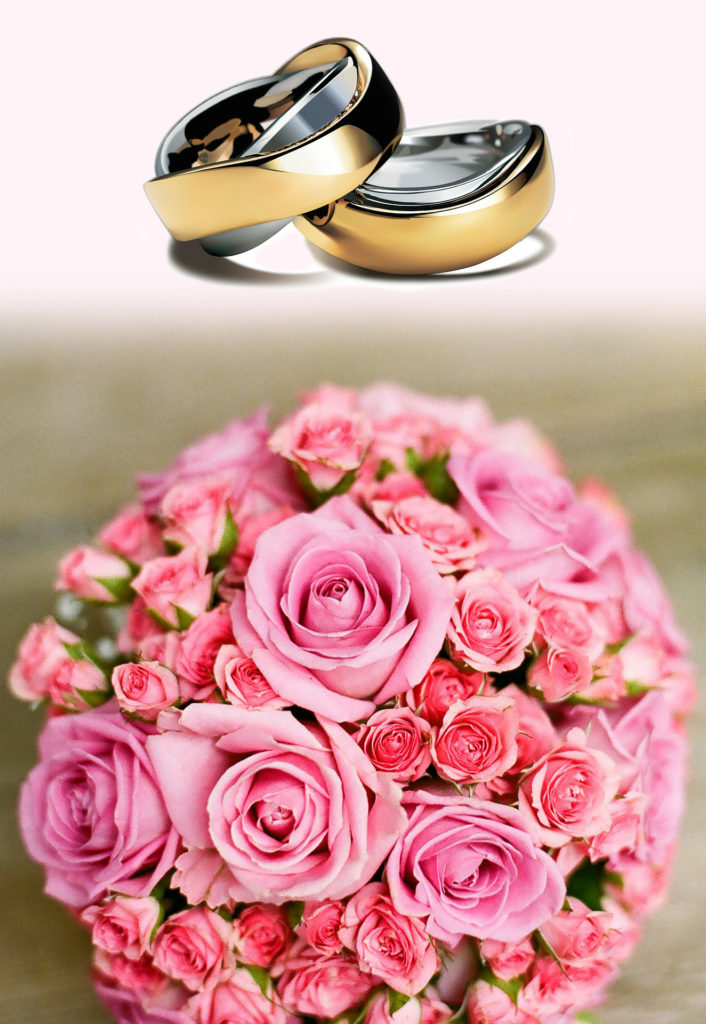 Wedding Bouquet and Rings