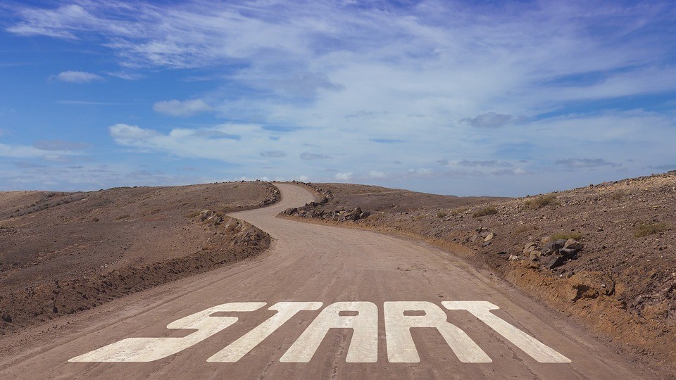 Road With Start Sign