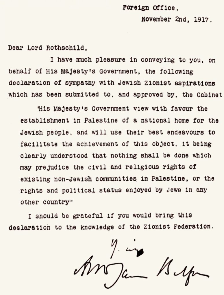 The Balfour Declaration