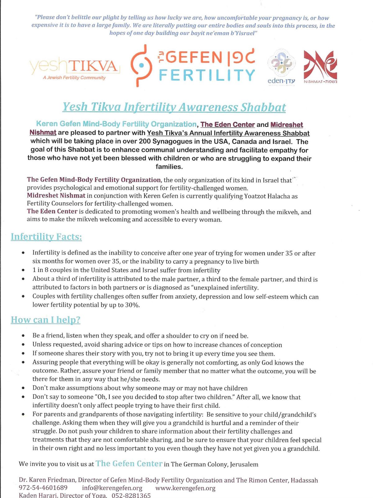 Sensitivity For Those Who Suffer From Infertility