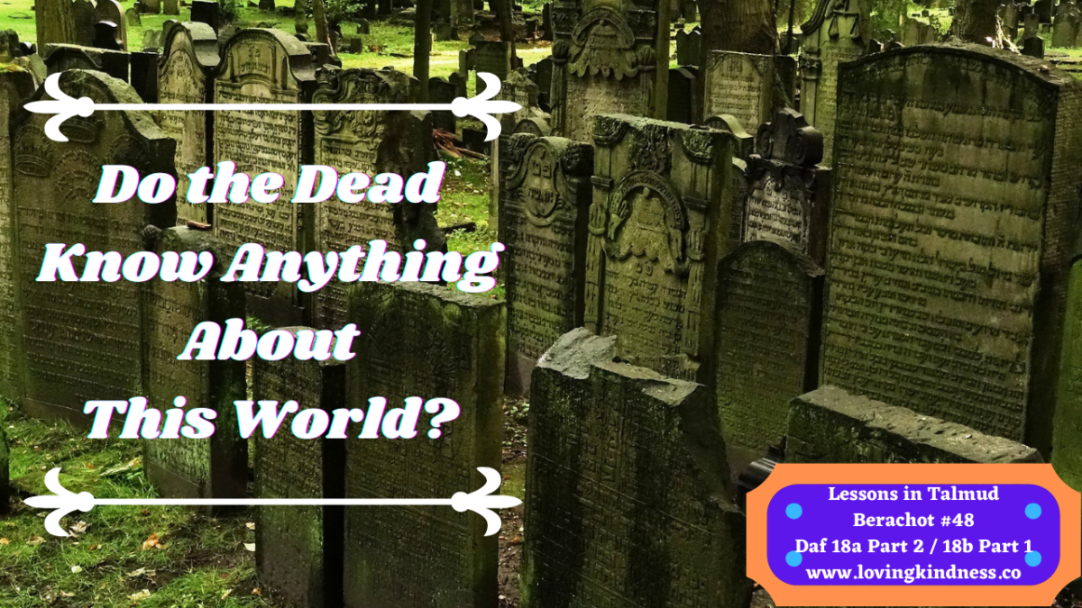 Do the Dead Know Anything About This World Talmud Berachot Lesson