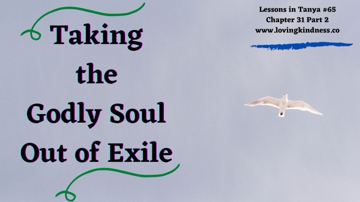 Lessons in Tanya #65 – Chapter 31 Part 2 [Taking the Godly Soul Out of Exile]