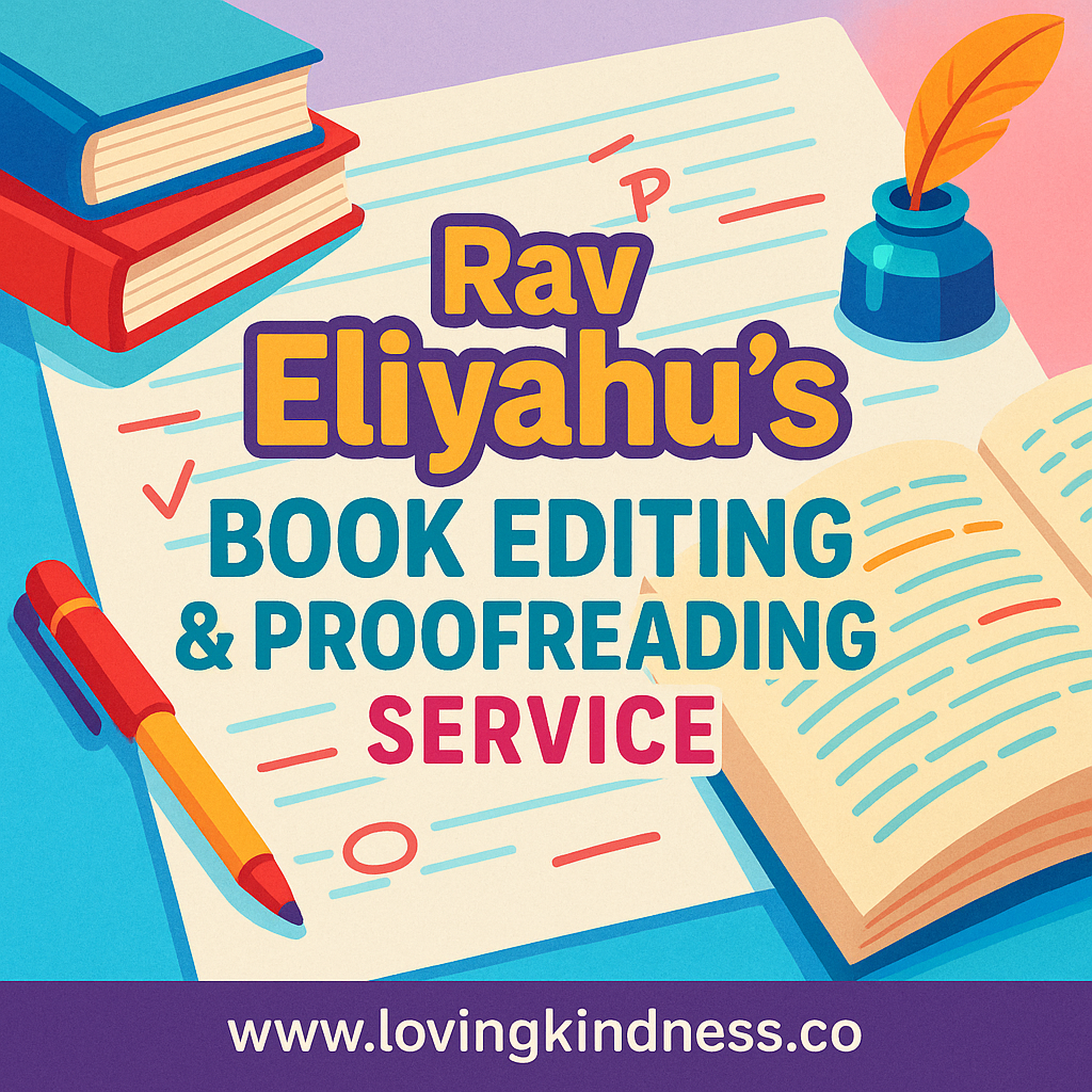 Rav Eliyahu's Book Editing and Proofreading Service