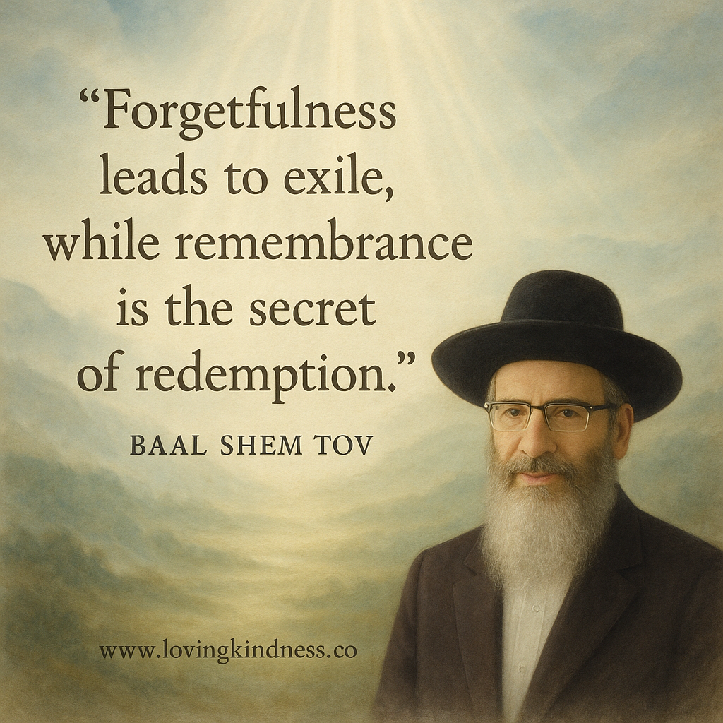 Baal Shem Tov: Forgetfulness leads to exile, while remembrance is the secret of redemption