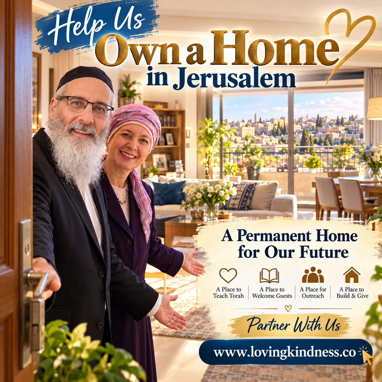 Help establish a permanent home for Torah in Jerusalem