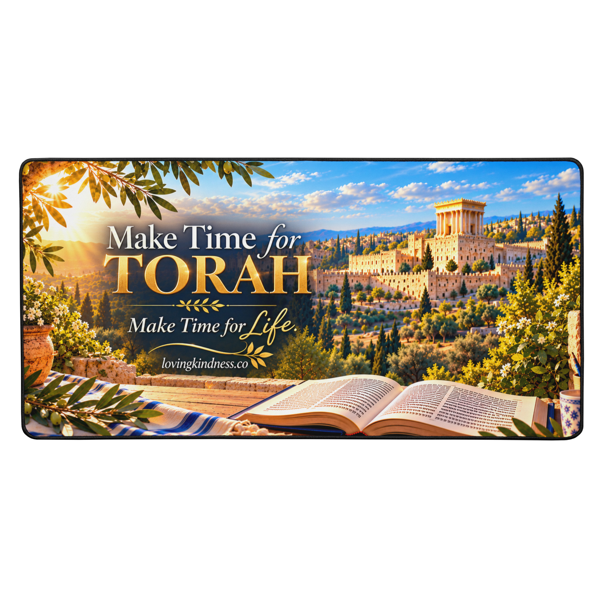 Make Time for Torah – Inspirational Desk Mat - Image 3