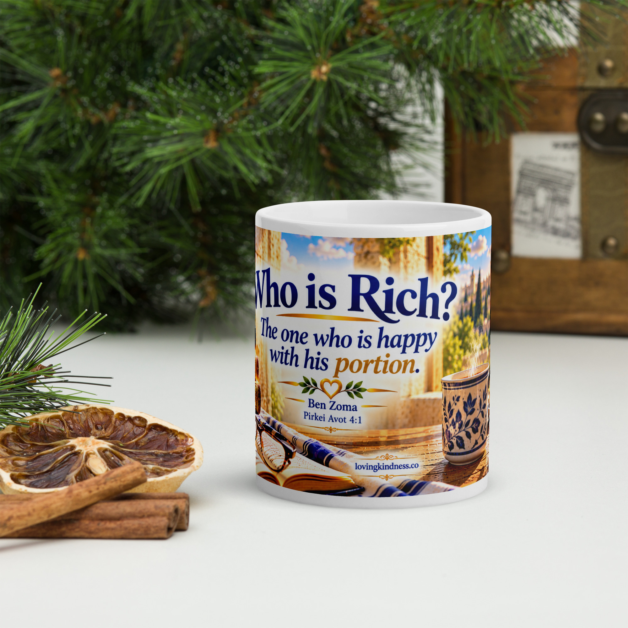 Who Is Rich? – Happy With His Portion | Pirkei Avot Mug - Image 5