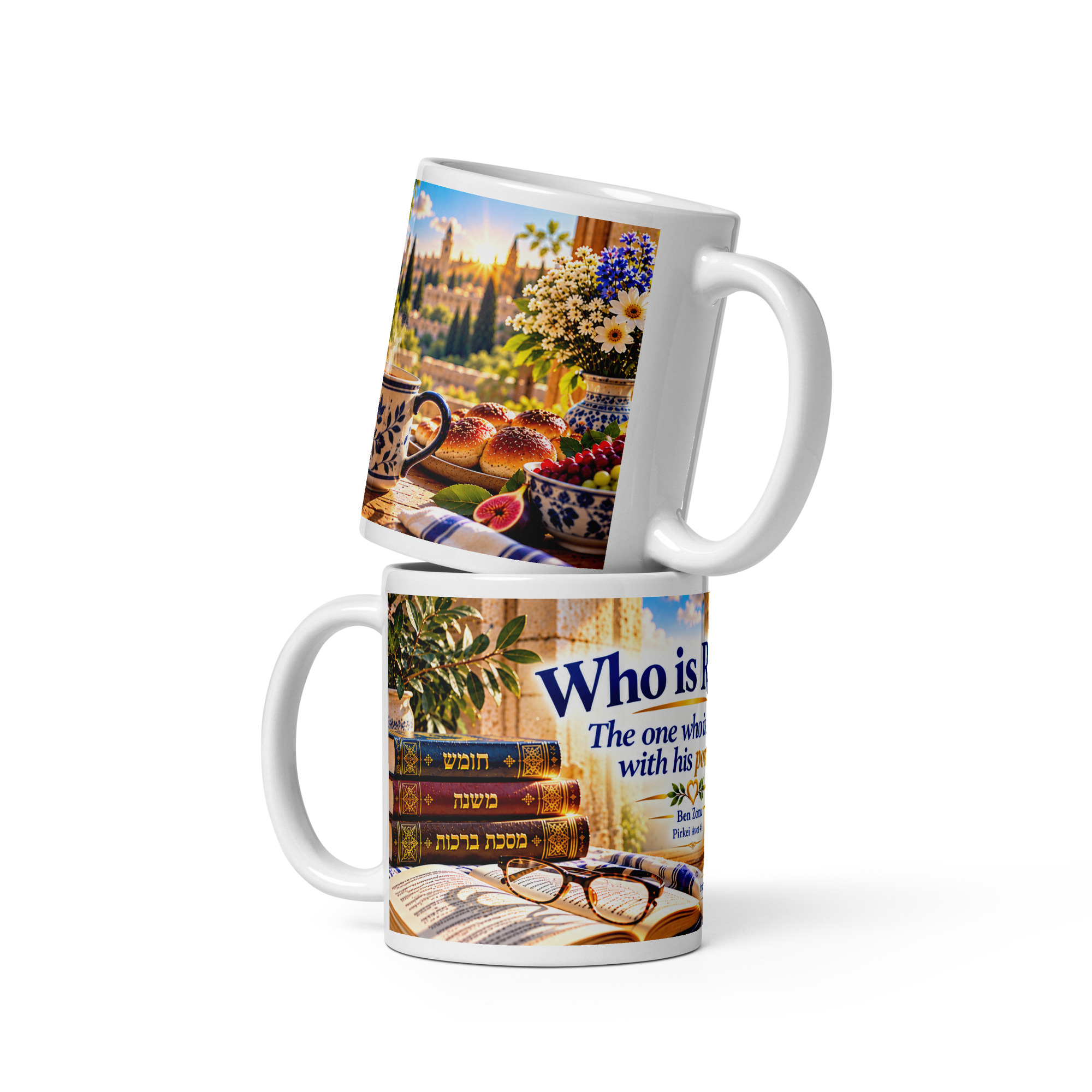 Who Is Rich? – Happy With His Portion | Pirkei Avot Mug - Image 6