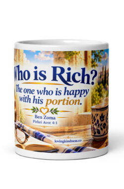 Who Is Rich? – Happy With His Portion | Pirkei Avot Mug