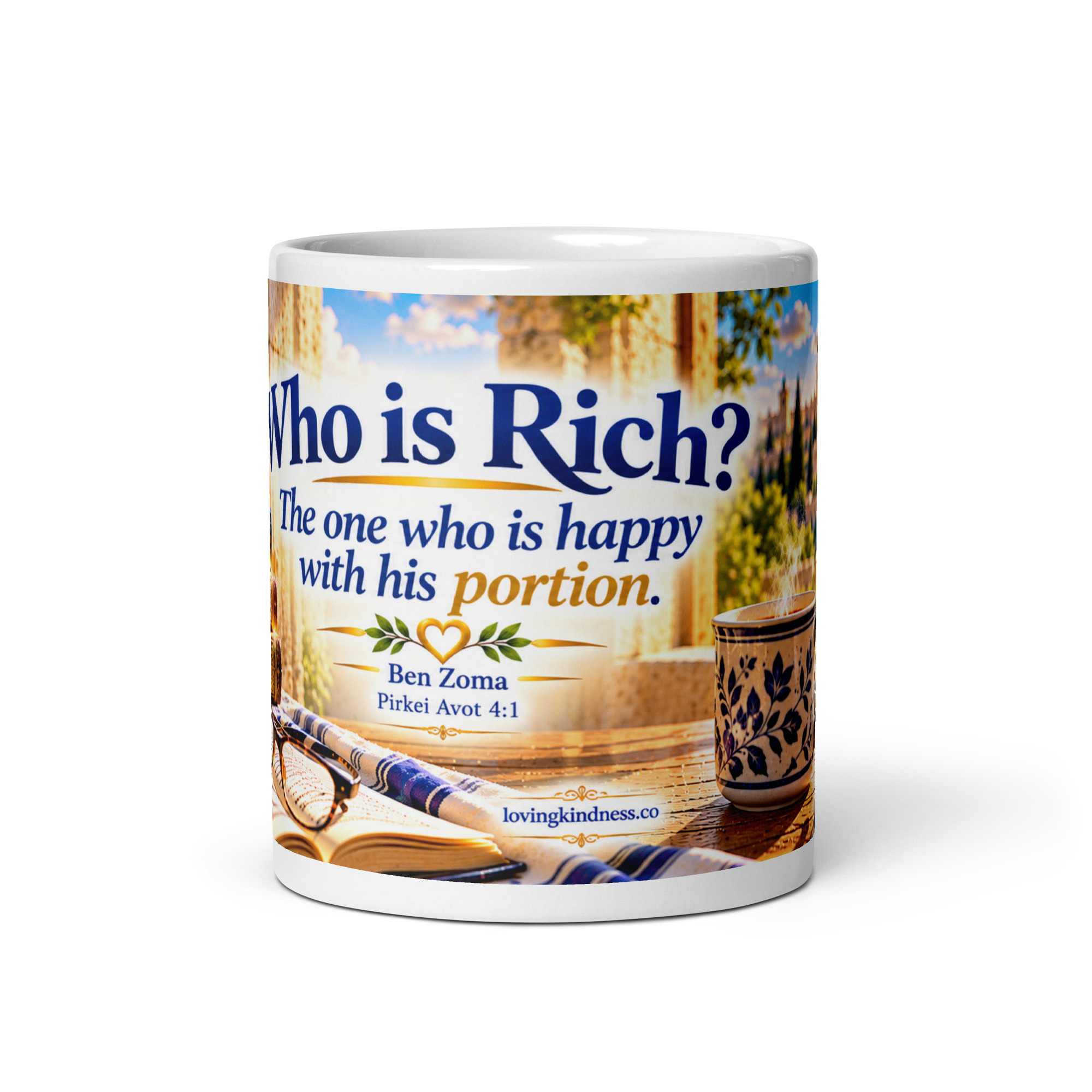Who Is Rich? – Happy With His Portion | Pirkei Avot Mug