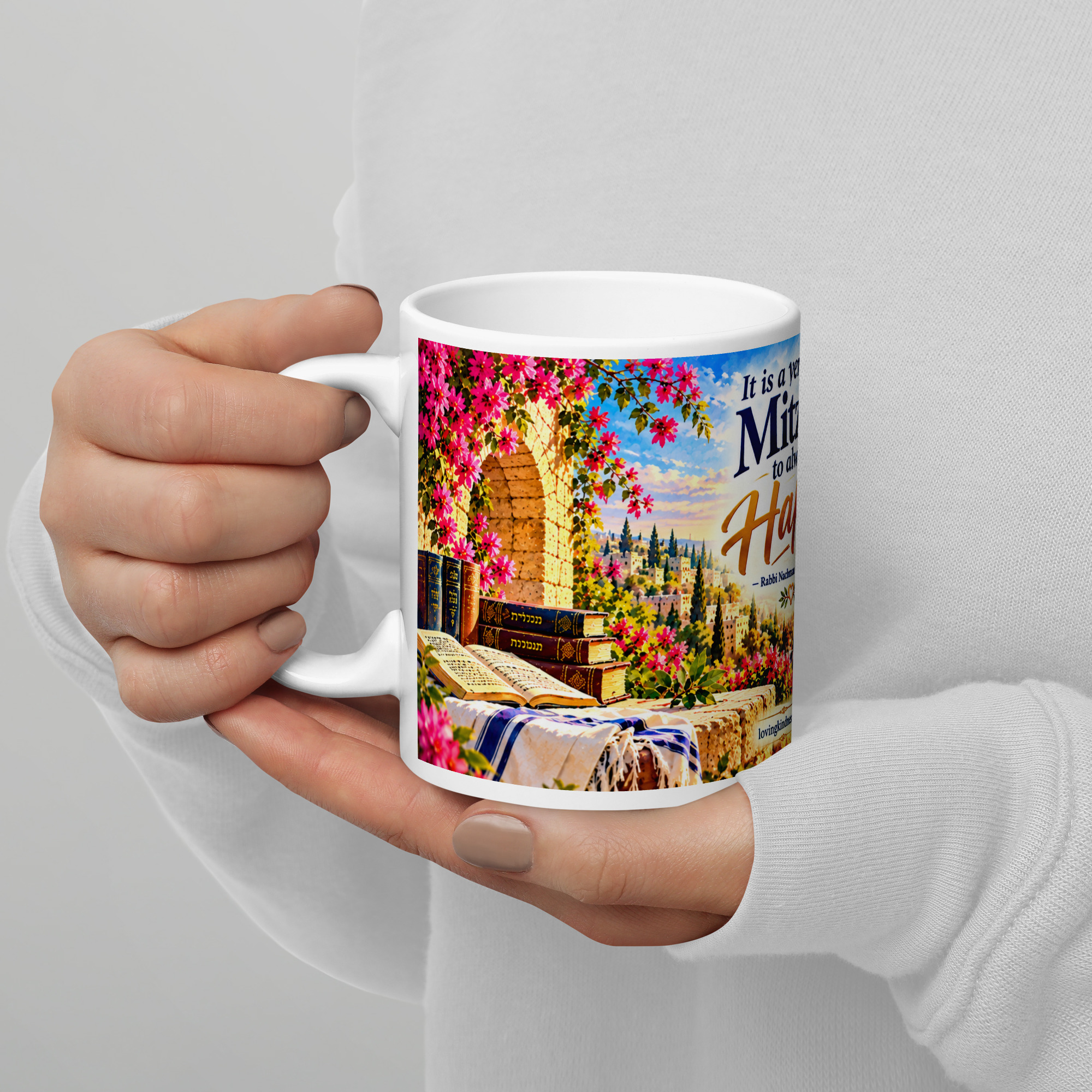 Always Be Happy! – Rebbe Nachman of Breslov | Inspirational Mug - Image 5